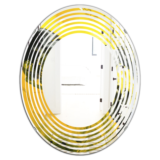 Designart Canada Oval 31.5-in L x 23.7-in W Yellow Marble Polished Wall Mirror