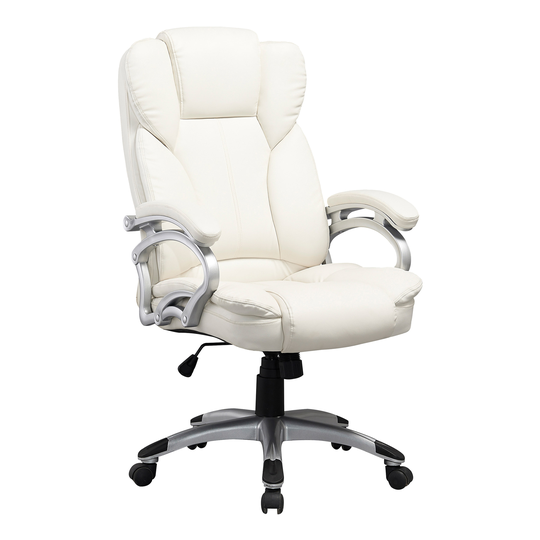 CorLiving CoreLiving 27.50-in x 21.00-in White Leatherette Executive Office Chair