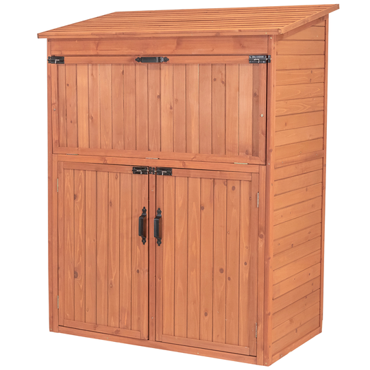 Leisure Season Storage Cabinet with Table - 50" x 63" - Cedar - Brown