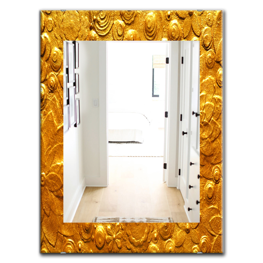 Designart Canada 35.4-in L x 23.6-in W Rectangle Yellow Moods Polished Wall Mirror