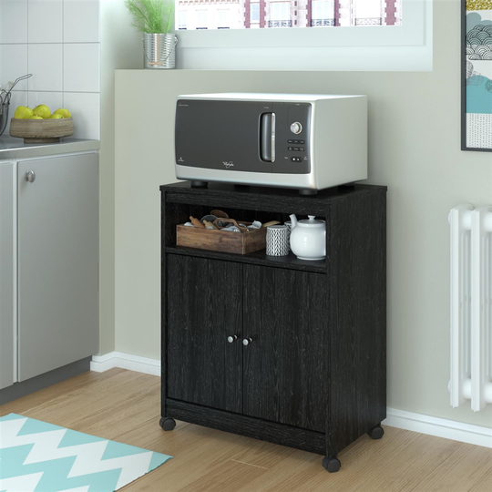 Ameriwood Home Ameriwood Landry Microwave Cart - Black Oak