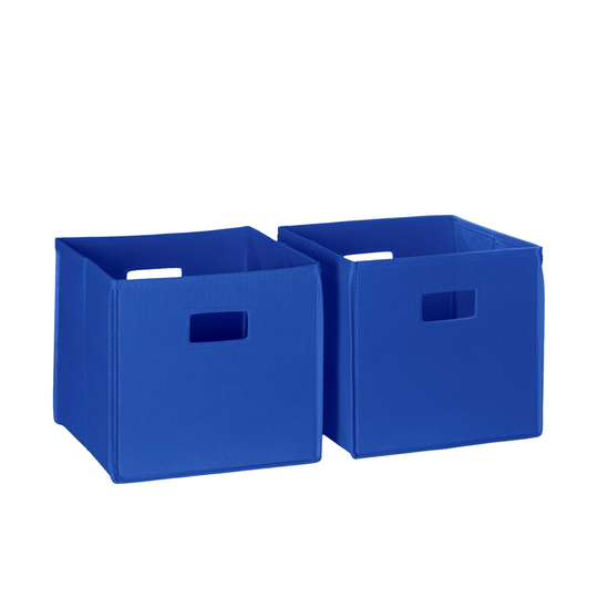 RiverRidge Home Folding Storage Bins - Fabric - 10.5-in x 10-in x 10.5-in - Blue - 2-Pack