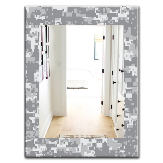 Designart Canada 35.4-in L x 23.6-in W Rectangle Grey Pixelation Polished Wall Mirror