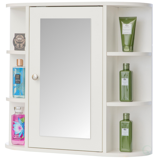 Basicwise 26-in W x 25-in H x 6.5-in D White Bathroom Wall Cabinet