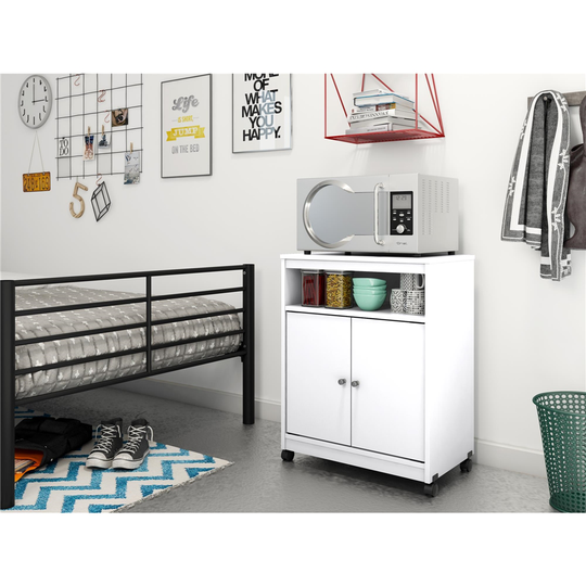 Good To Go Ameriwood Landry Microwave Cart - White