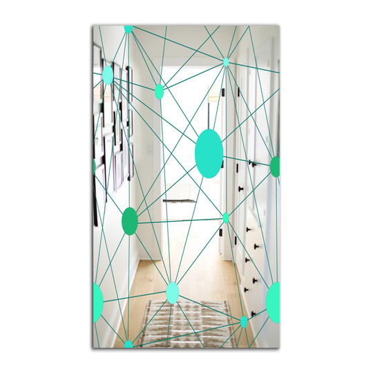 Designart Canada 35.4-in L x 23.6-in W Rectangle Circular Web Polished Wall Mirror