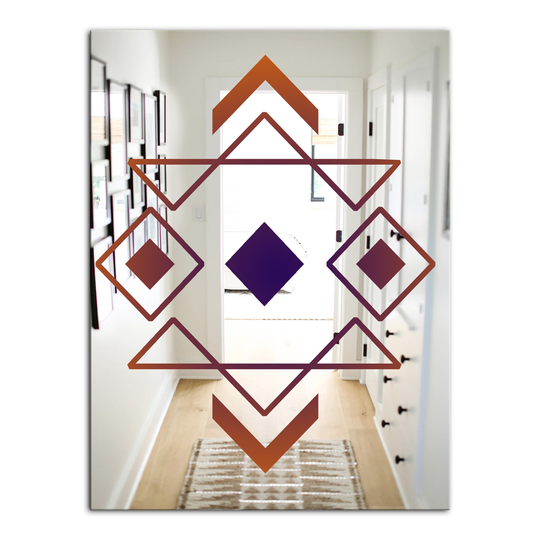 Designart Rectangular 35.4-in L x 23.6-in W Polished Glam Brown Wall Mounted Mirror