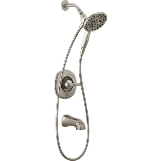 DELTA Larkin Monitor 14 Series Single Handle Tub and Shower with In2ition and Valve in SpotShield Stainless