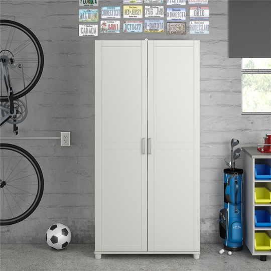 System Build Callahan Utility Storage Cabinet - 15.39-in x 23.7-in x 75-in - White