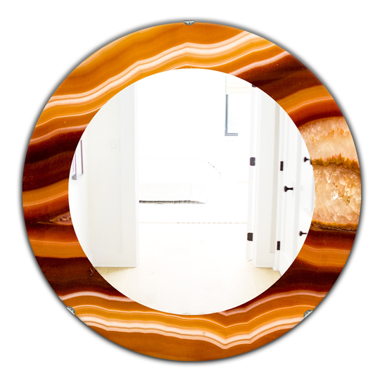 Designart 24-in x 24-in Brown Marbled Geode Traditional Mirror