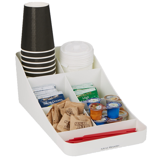 Mind Reader White Metal Mesh 7-Compartment Coffee Organizer