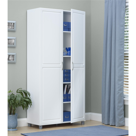 System Build Kendall Utility Storage Cabinet - 15.38-in x 23.69-in x 75-in - White