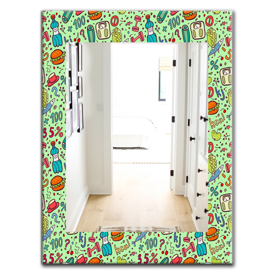 Designart 35.4-in x 23.6-in Green Diet Pattern Modern Mirror