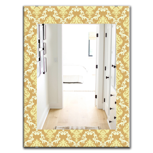 Designart 35.4-in x 23.6-in Yellow/Gold Moods Mirror