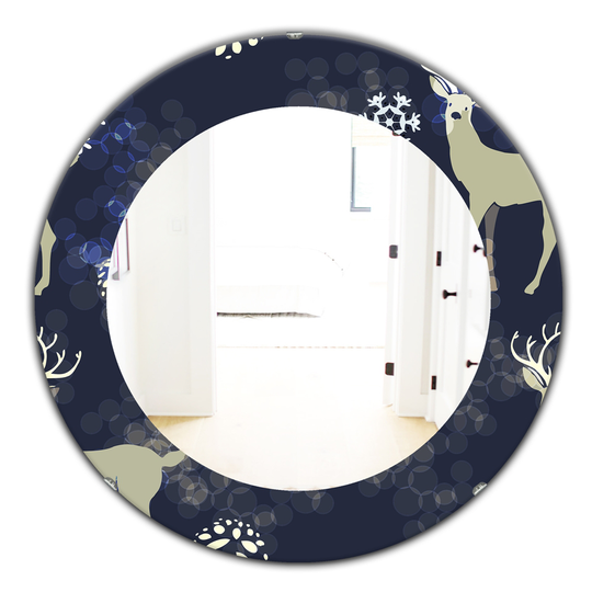 Designart Canada 24-in L x 24-in W Round Christmas Polished Wall Mirror