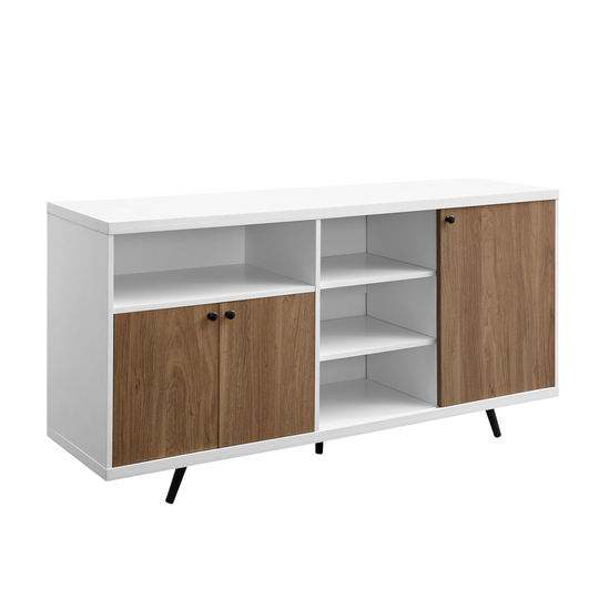 Walker Edison 3- Door Buffet - 60-in - White/Oak