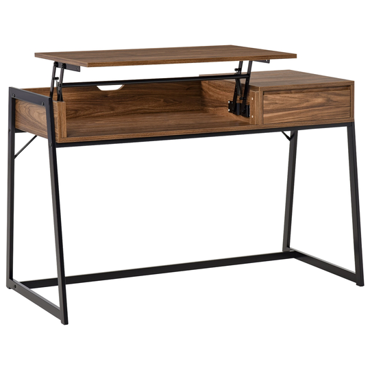 HomCom 47.25-in Black/Walnut Modern/Contemporary Compact Computer Workstation