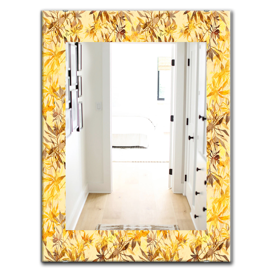 Designart 35.4-in x 23.6-in Yellow and Gold Moods Bohemian/Eclectic Mirror