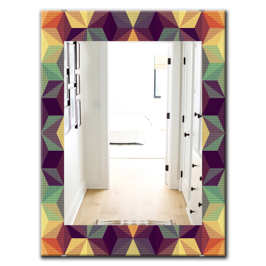 Designart Canada 35.4-in L x 23.6-in W Rectangle Triangular Colourfields Polished Wall Mirror