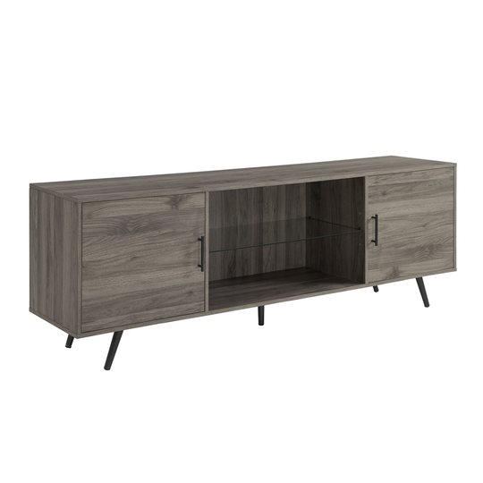Walker Edison Mid-Century TV Cabinet - 70-in x 24-in - Slate Grey