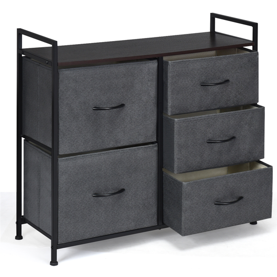 Costway 5-Compartment Grey Storage Dresser