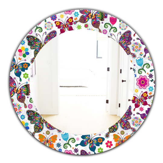 Designart 24-in x 24-in White Spring Pattern Modern Mirror