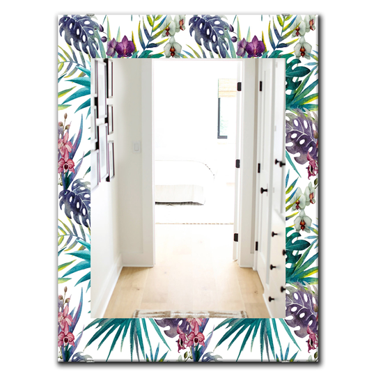 Designart 35.4-in x 23.6-in Green Tropical Mood Foliage Bohemian and Eclectic Mirror