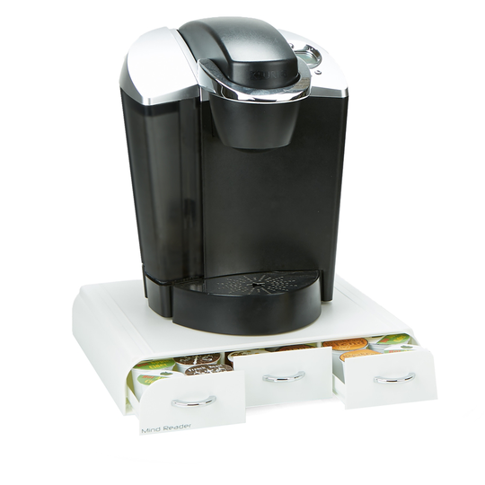 Mind Reader White 3-Drawer Single-Serve Coffee Pod Case