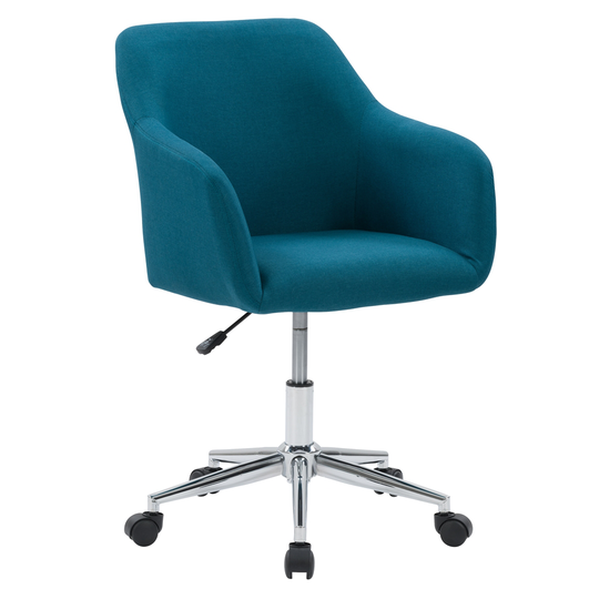 CorLiving Marlowe Upholstered Chrome Base Task Chair - Dark Blue