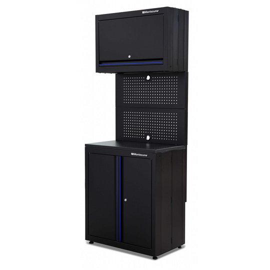 Montezuma Garage Workstation 3-Door and 1-Drawer - Black - 30-in x 18-in