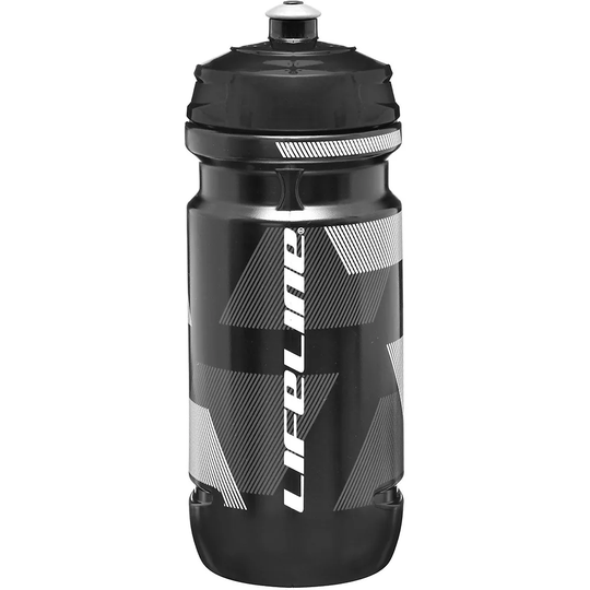 LifeLine Water Bottle 600ml - 600ml} - Black - White