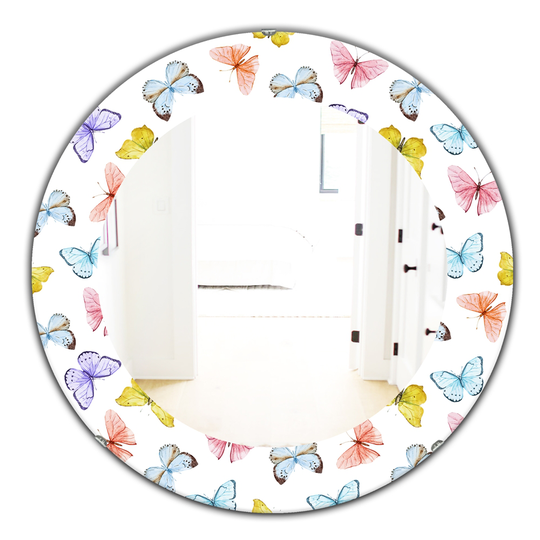 Designart 24-in x 24-in White Butterfly Traditional Mirror