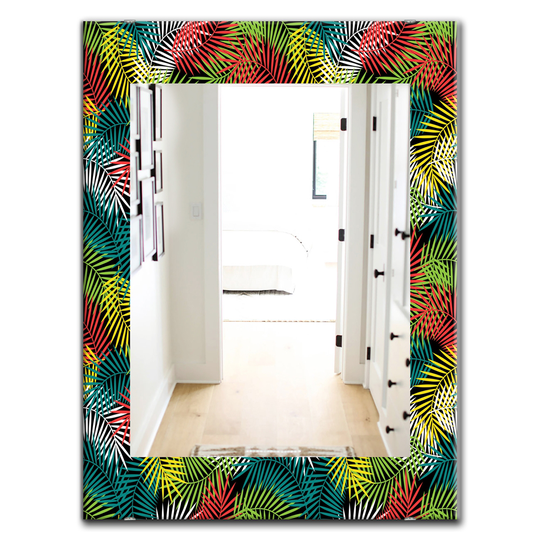 Designart 35.4-in x 23.6-in Black Tropical Mood Gloomy Bohemian and Eclectic Mirror