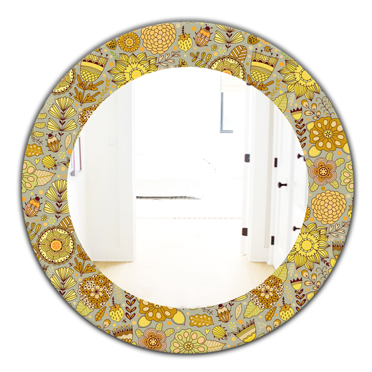 Designart 24-in x 24-in Yellow and Gold Moods Modern Mirror