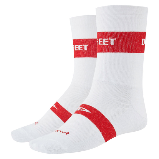 Defeet Aireator Team Classic Socks - S/M} - White-Red