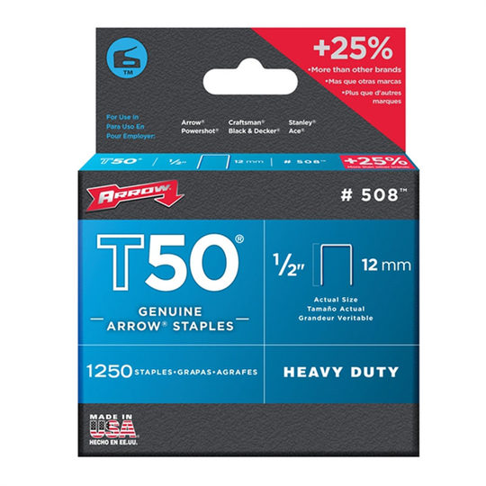 Arrow T50 1/2-in Heavy-Duty Staples (1,250-Count)