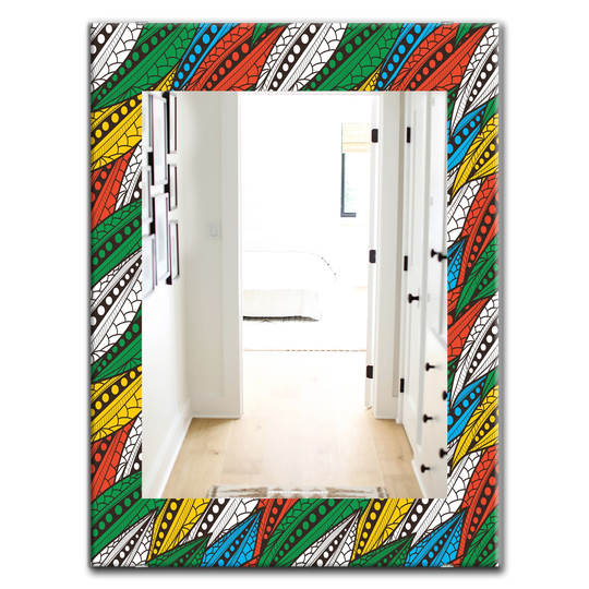 Designart 35.4-in x 23.6-in Multi-Colour Bright Seamless Abstract Pattern Mirror