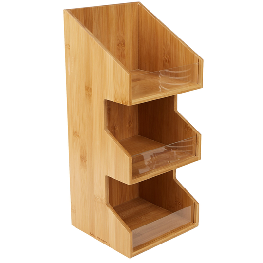 Mind Reader Bamboo 3-Tier Coffee Organizer