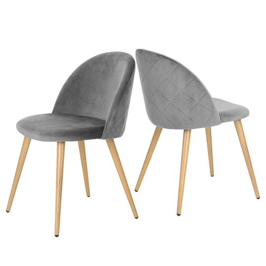 Homycasa Zomba Diamond Contemporary Velvet Side Chair - Grey - Set of 2