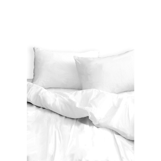 Myne White Cotton Percale Full/Queen Antibacterial Duvet Cover Set - 3-Piece