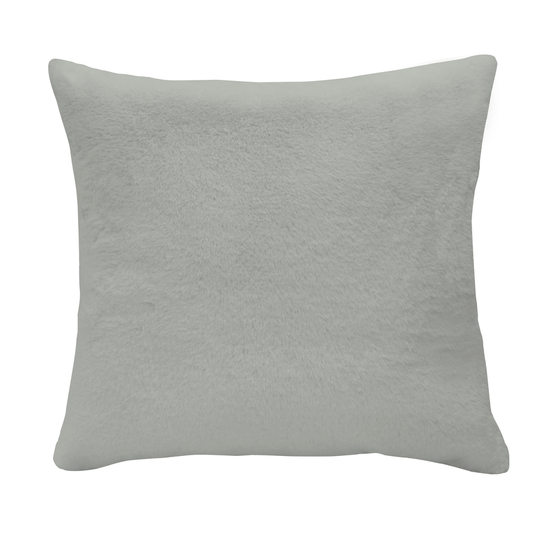 Signature Rabbit Fur Cushion 18 X 18, Silver
