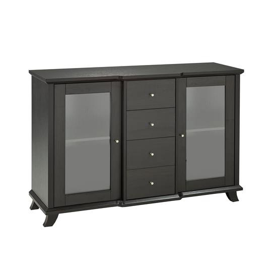 Brassex Venice Buffet/Server with Storage in Dark Cherry Finish - 32.5-in x 15-in x 47-in