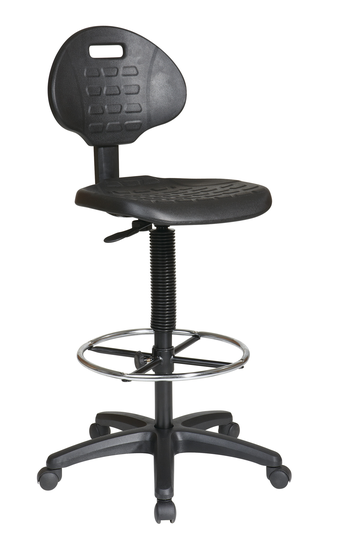 Work Smart™ 32.00-in x 18.50-in Black Drafting Chair