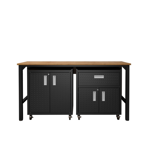 Manhattan Comfort Fortress 72.4-in W x 37.6-in H x 20.5-in D Steel Freestanding Charcoal Grey Garage Cabinet