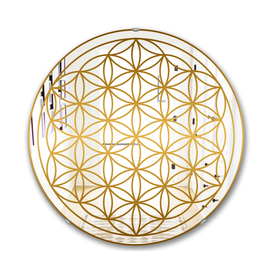 Designart Canada 24-in L x 24-in W Gold Round Glam Polished Wall Mirror