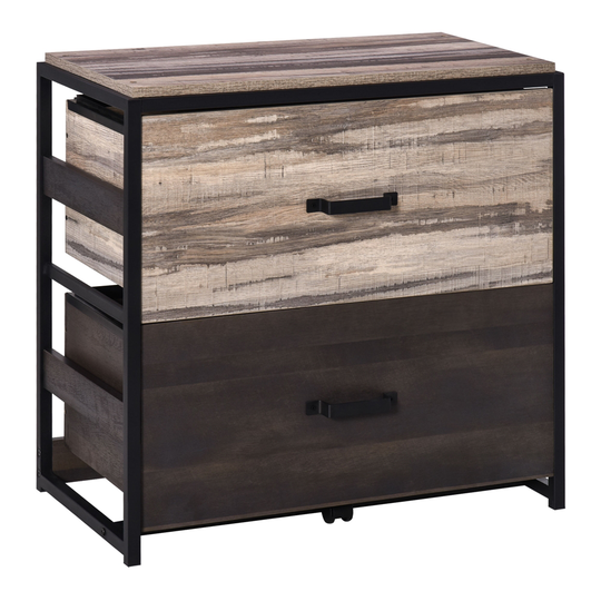 Vinsetto Dark and Pale Brown 2-Drawer File Cabinet with Wheels