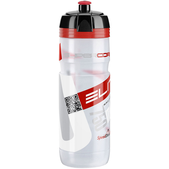 Elite SuperCorsa 750ml Water Bottle - OS} - Clear-Red Logo