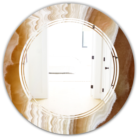 Designart Canada 24-in L x 24-in W Round Marbled Geode Modern Polished Wall Mirror