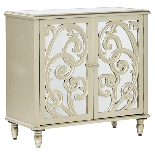 UMA Enterprises 31 In. x 32 In. Glam Cabinet Gold Wood