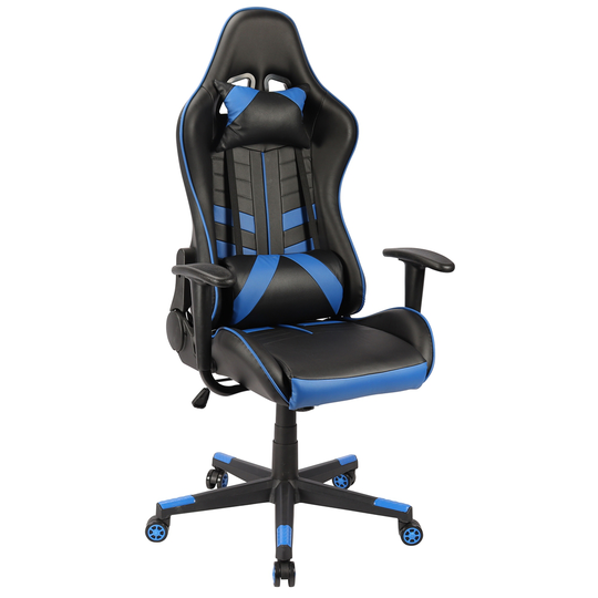 WHI Black and Blue Contemporary Adjustable Height Swivel Desk Chair